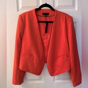 Worthington open front blazer in bold coral color size XL. NWT